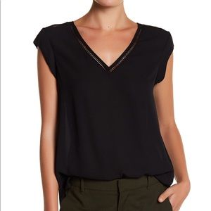 DR2 by Daniel Rainn Double VNeck Blouse Black